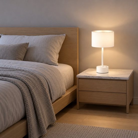 Abat-jour led 5w cct 2700k 6000k per comodino moderno bianco