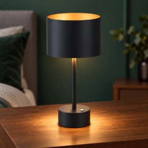 Abat-jour led 5w cct 2700k 6000k per comodino moderno nero