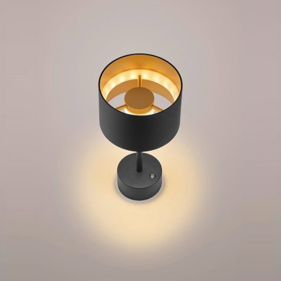 Abat-jour led 5w cct 2700k 6000k per comodino moderno nero