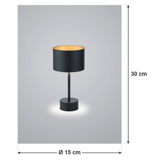 Abat-jour led 5w cct 2700k 6000k per comodino moderno nero