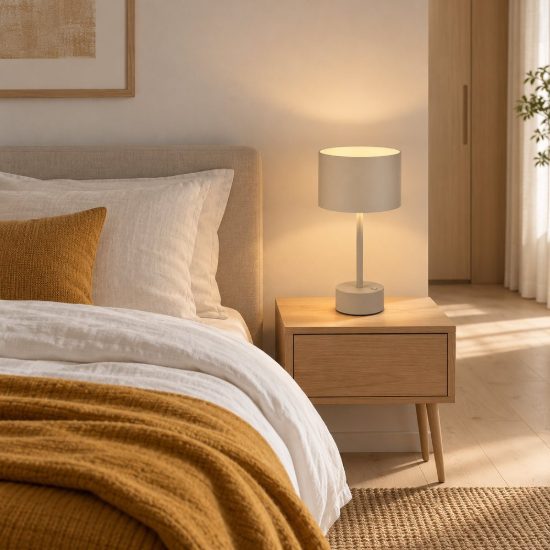 Abat-jour led 5w cct 2700k 6000k per comodino moderno sabbia