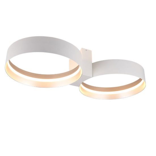 Plafoniera led 36w cct 2700k 6000k con telecomando per soggiorno moderna bianca a doppio cerchio