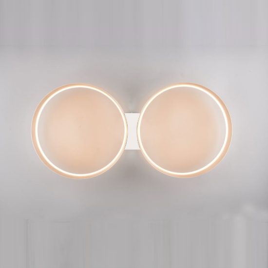 Plafoniera led 36w cct 2700k 6000k con telecomando per soggiorno moderna bianca a doppio cerchio