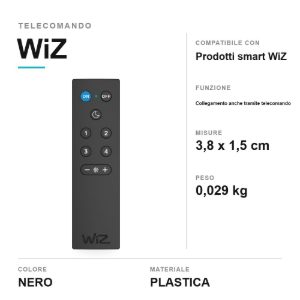 Telecomando wiz per prodotti smart con funzione di collegamento nero