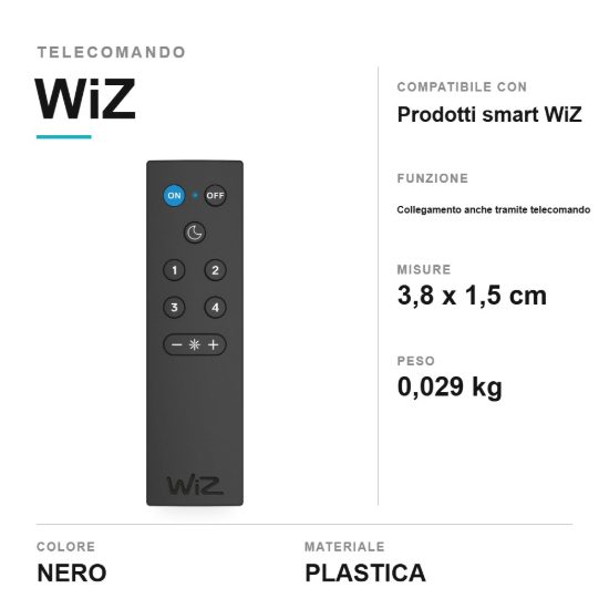 Telecomando wiz per prodotti smart con funzione di collegamento nero