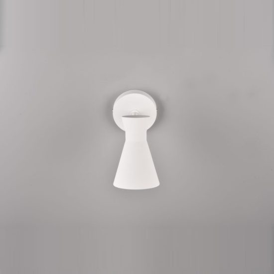 Applique per comodino camera da letto orientabile bianca con paralume a doppio cono interruttore