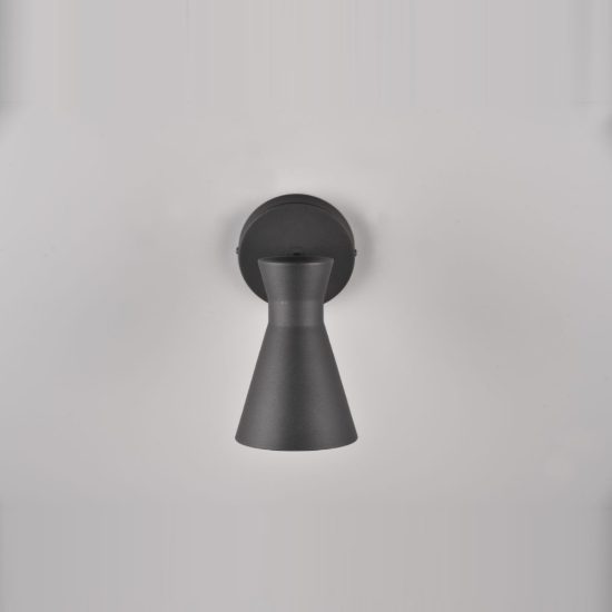 Applique per comodino camera da letto orientabile nera con paralume a doppio cono interruttore