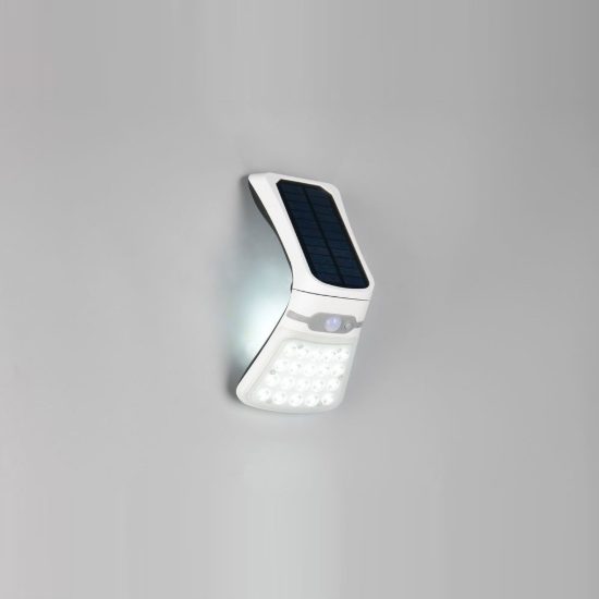 Applique da esterno solare led 3,5w 4000k con sensore di movimento ip44 orientabile bianca