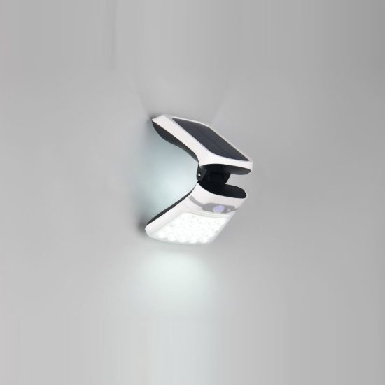 Applique da esterno solare led 3,5w 4000k con sensore di movimento ip44 orientabile bianca