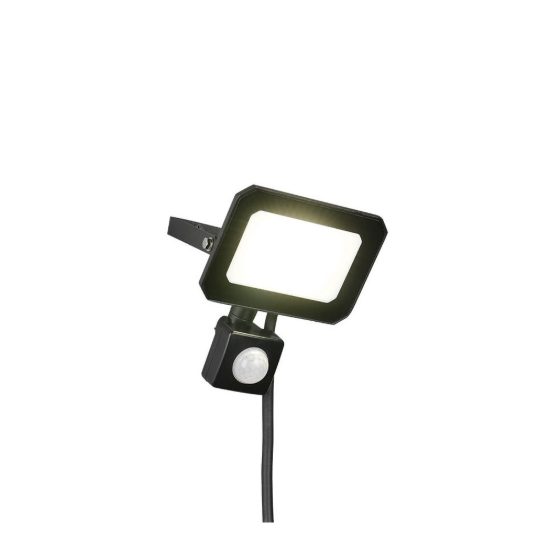 Proiettore da esterno led 20w 4000k con sensore di movimento ip44 orientabile nero