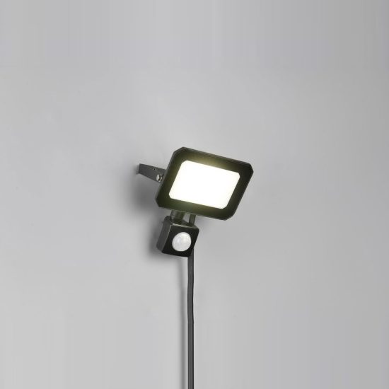 Proiettore da esterno led 20w 4000k con sensore di movimento ip44 orientabile nero