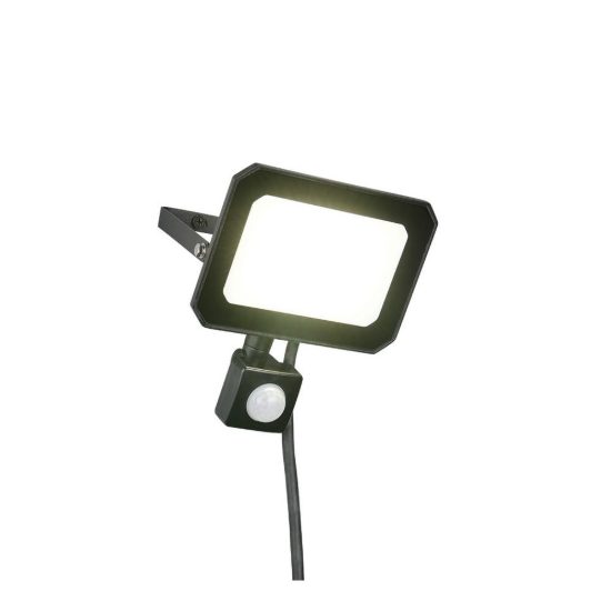 Proiettore da esterno led 30w 4000k con sensore di movimento ip44 orientabile nero