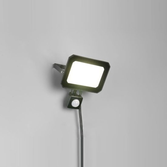 Proiettore da esterno led 30w 4000k con sensore di movimento ip44 orientabile nero