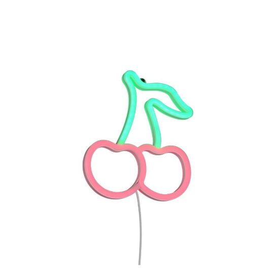 Applique per soggiorno led 2w usb-c decorativa a forma di ciliegie effetto neon trasparente