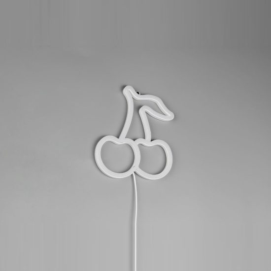 Applique per soggiorno led 2w usb-c decorativa a forma di ciliegie effetto neon trasparente