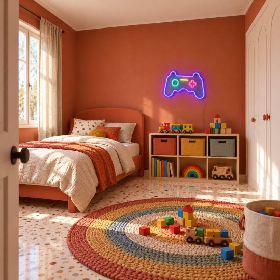 Applique led 5w usb-c decorativa per cameretta a forma di joypad trasparente