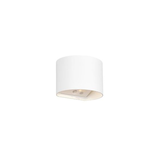 Applique da esterno ricaricabile led 2w 3000k con sensore di movimento ip44 stondata bianca