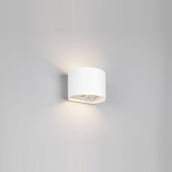 Applique da esterno ricaricabile led 2w 3000k con sensore di movimento ip44 stondata bianca