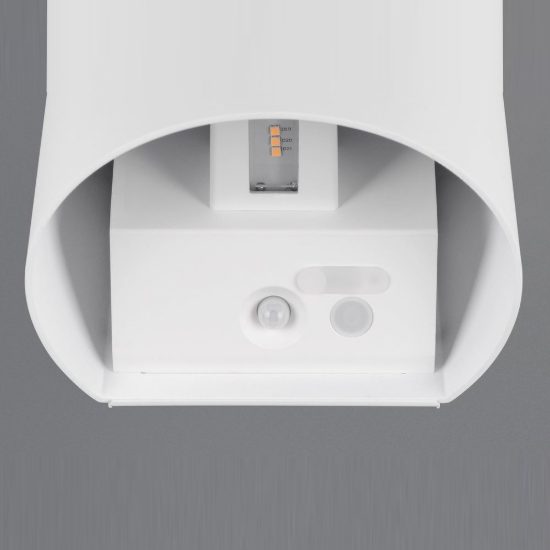 Applique da esterno ricaricabile led 2w 3000k con sensore di movimento ip44 stondata bianca