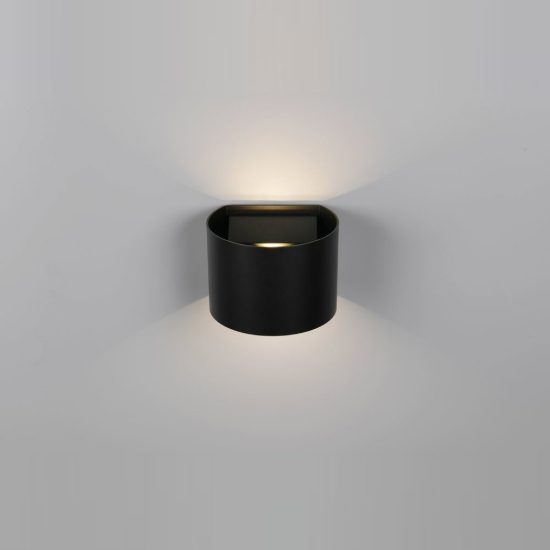 Applique da esterno ricaricabile led 2w 3000k con sensore di movimento ip44 stondata nera