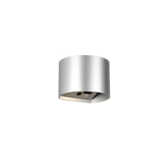 Applique da esterno ricaricabile led 2w 3000k con sensore di movimento ip44 stondata titanio