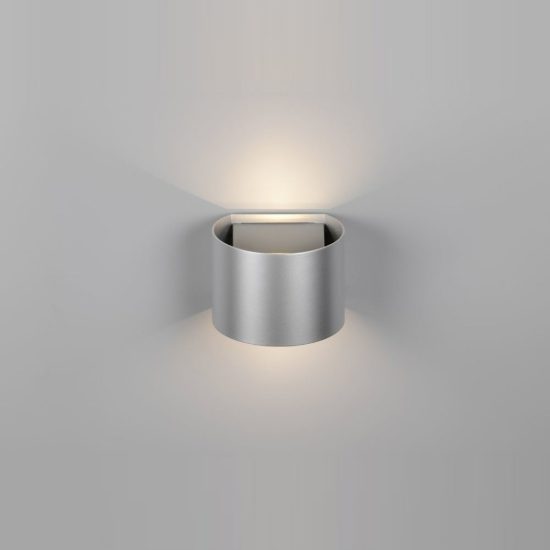 Applique da esterno ricaricabile led 2w 3000k con sensore di movimento ip44 stondata titanio
