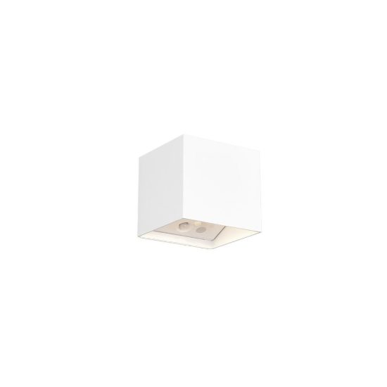 Applique da esterno ricaricabile led 2w 3000k con sensore di movimento ip44 quadrata bianca