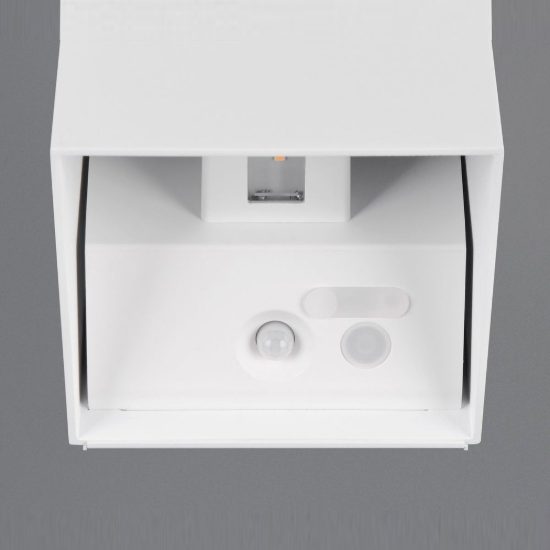 Applique da esterno ricaricabile led 2w 3000k con sensore di movimento ip44 quadrata bianca