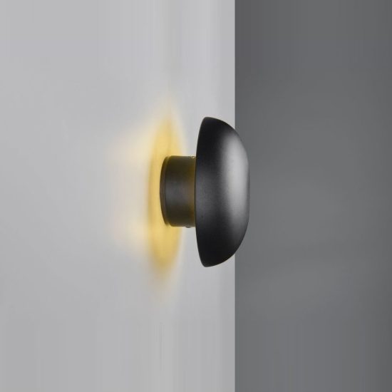 Applique per soggiorno ricaricabile led 1,5w 3000k touch moderna a forma di fungo nera