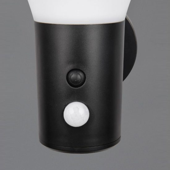 Applique da esterno solare led 3,5w 4000k con sensore di movimento ip44 a forma di fungo nera