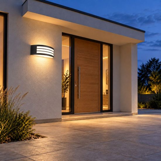 Applique da esterno ip44 moderna bi-emissione nera
