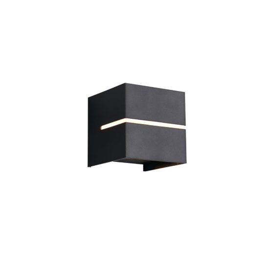Applique da esterno ip44 bi-emissione moderna quadrata nera