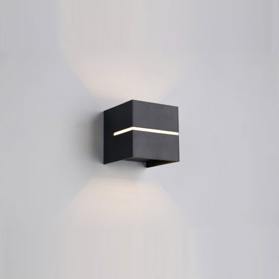 Applique da esterno ip44 bi-emissione moderna quadrata nera