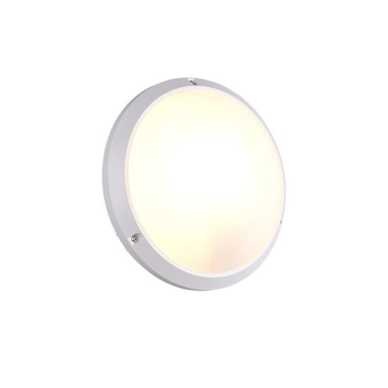 Plafoniera da esterno ip65 ik10 moderna rotonda bianca