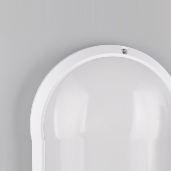 Plafoniera da esterno ip65 ik10 moderna rotonda bianca