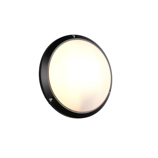 Plafoniera da esterno ip65 ik10 moderna rotonda nera
