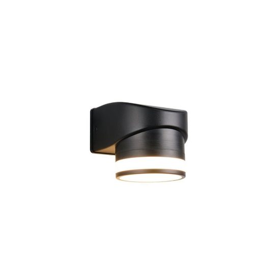 Applique da esterno ip44 moderna nera con anello luminoso