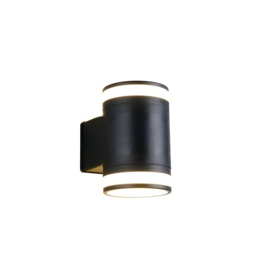 Applique da esterno 2 luci ip44 moderna nera con luce su giu