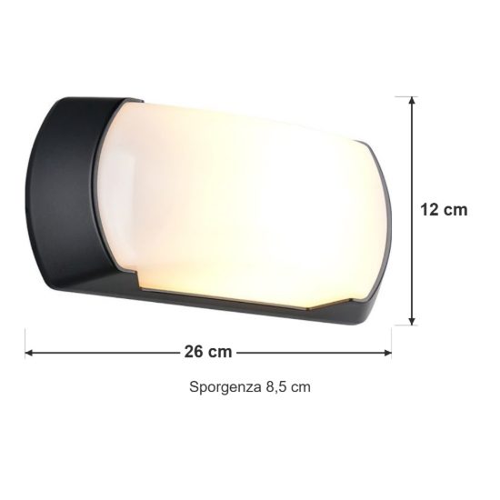 Applique da esterno ip65 moderna nera