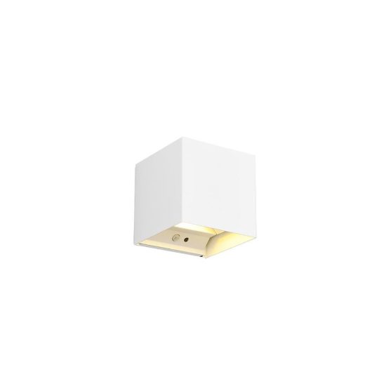 Applique da esterno ricaricabile led 1w 3000k con sensore di movimento ip44 cubica bianca