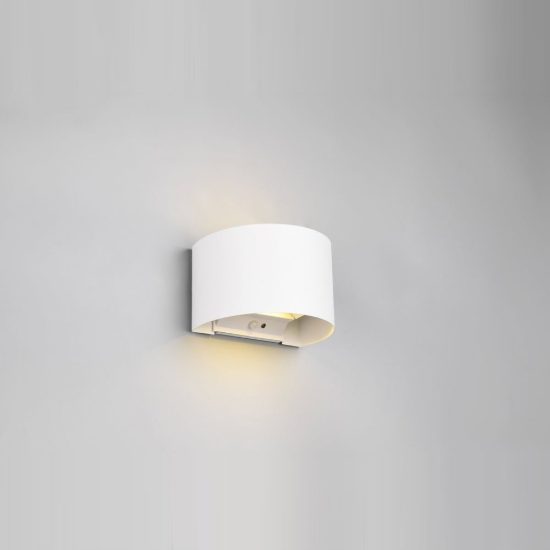 Applique da esterno ricaricabile led 1w 3000k con sensore di movimento ip44 tonda bianca
