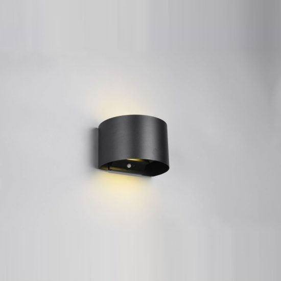 Applique da esterno ricaricabile led 1w 3000k con sensore di movimento ip44 tonda nera