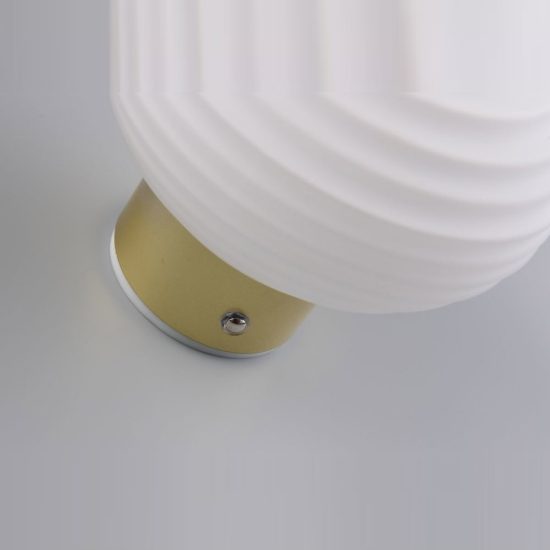 Applique per salotto ricaricabile led 1,5w 3000k touch moderna ottone satinato con vetro bianco