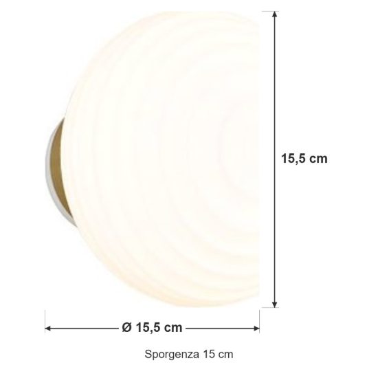 Applique per salotto ricaricabile led 1,5w 3000k touch moderna ottone satinato con vetro bianco
