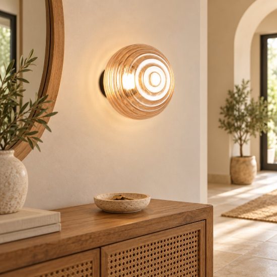 Applique per soggiorno ricaricabile led 1,5w 3000k touch moderna nera con vetro ambra