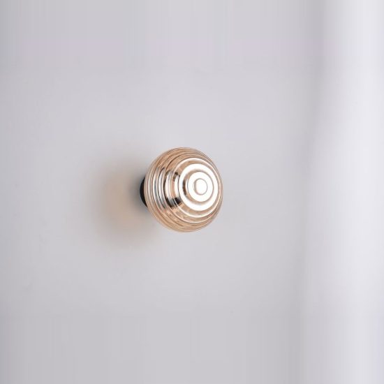 Applique per soggiorno ricaricabile led 1,5w 3000k touch moderna nera con vetro ambra