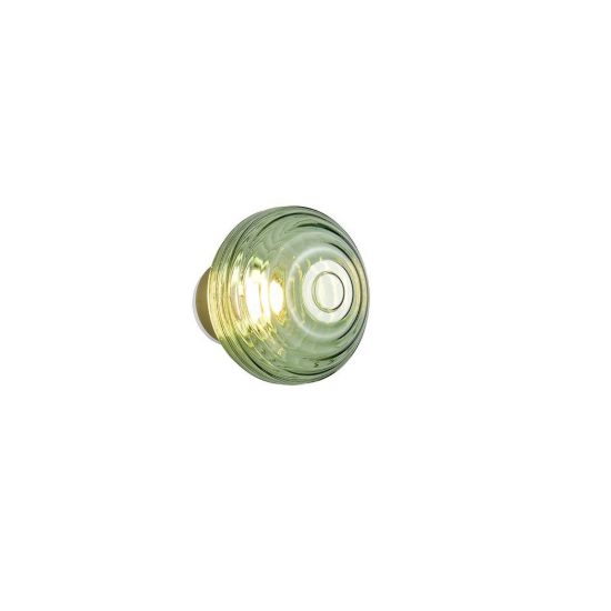Applique per salotto ricaricabile led 1,5w 3000k touch ottone satinato con vetro verde
