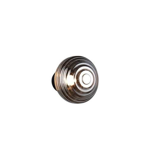 Applique per salotto ricaricabile led 1,5w 3000k touch moderna nera con vetro fume