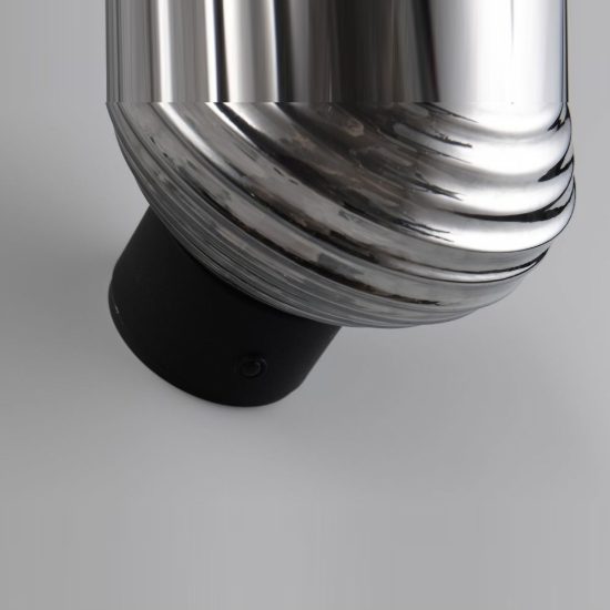 Applique per salotto ricaricabile led 1,5w 3000k touch moderna nera con vetro fume