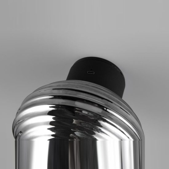Applique per salotto ricaricabile led 1,5w 3000k touch moderna nera con vetro fume